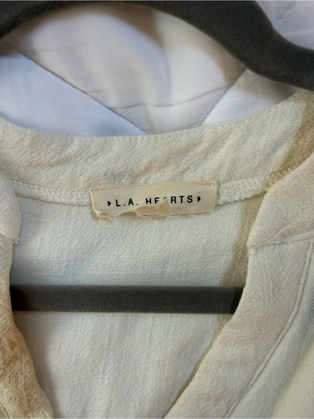 Cream Short-Sleeve Button-Front Tunic - Picture 4 of 4